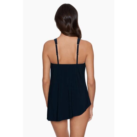 Magicsuit Draped CowlNeck Winnie Tankini Top Adjustable Straps Black Size 8 NWOT - Picture 3 of 11